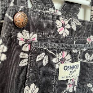 OshKosh B’Gosh Floral Corduroy Overalls 24 month  Girls Bib Adjustable Overalls